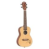 Ortega Guitars Konzert Ukulele - Bonfire Series - Fichtendecke mit lasergaviertem Motiv (RU5)