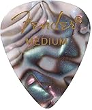 Fender 351 Shape Premium Plektren (12 Stück) für E-Gitarre, Akustikgitarre, Mandoline und Bass 351 - Medium Mehrfarbig (Abalone)
