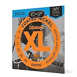 D'Addario EXP110 Coated Nickel-Plated Steel Regular Leicht E-Gitarren Saiten