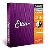 Elixir® 11152 Saiten 80/20 Bronze 12-saiter Akustik-Gitarrensaiten mit NANOWEB® Beschichtung, Light (.010-.047)