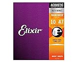 Elixir® 11152 Saiten 80/20 Bronze 12-saiter Akustik-Gitarrensaiten mit NANOWEB® Beschichtung, Light (.010-.047)